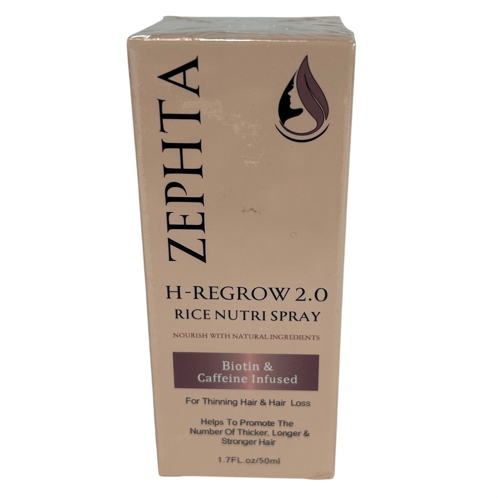 ZEPHTA H-REGROW 2.0 Rice Nutri Spray Biotin Caffeine Hair Growth Serum 1.7oz NEW